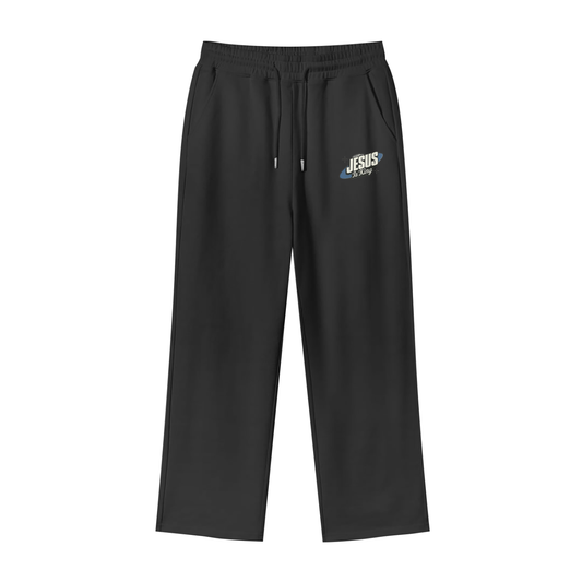 Unisex 100% Cotton Fleece Straight Wide Leg Jogger